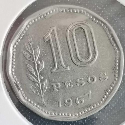 ARJANTİN  1967  10  PESOS    KAPAMASINDA