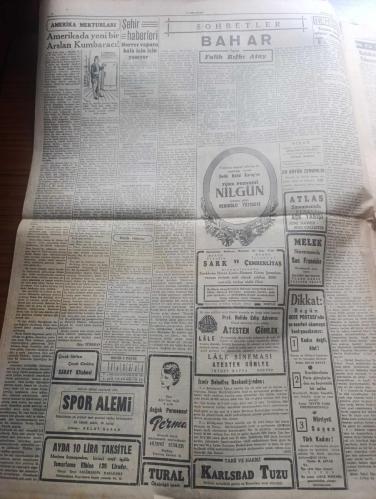 Cumhuriyet Gazetesi - Turkish Newspaper - 23 Nisan 1950 - Kutlu olsun yazan Nadir Nadi Başmakale - Atatürk ve çocuklar resim - Bugün 23 Nisan bayramını 30 uncu defa kutluyoruz - 1920 senesi nisanının 23 üncü günü Ankara'da Büyük Millet Meclisi açılmış ve bu suretle Türkiye Cumhuriyeti'nin temeli atılmıştır - her kazada 23 Nisan sebebiyle saat 10.30'da başlayacak törenlere kaymakamlar başkanlık edeceklerdir - çocuk bayramı  dolayısıyla yarın okullar kapalı olacaktır - Şişli çocuk Hastanesi'nde bir pavyon açılacaktır - Halide Edip Adıvar'ın ölmez eserinden filme çekilen ateşten gömlek Lale sinemasında - Müzeyyen Senar Işıl ve Ahmed Üstün turkuaz saz salonunda - Üç Silahşörler yazan Alexandre Dumas - 19 uncu asırda Kuruçeşme yazan Haluk Y. Şehsuvaroğlu - Hamiyet Yüceses Taksim kristal salonunda - İstanbul Ankara radyo programı - Tarabya Konak oteli açılmıştır - Fenerbahçe Galatasaray maçı - Vefa Beşiktaş takımları bugün karşılaşıyorlar - Fenerbahçe kalecisi Cihat Arman - 23 Nisan 1920