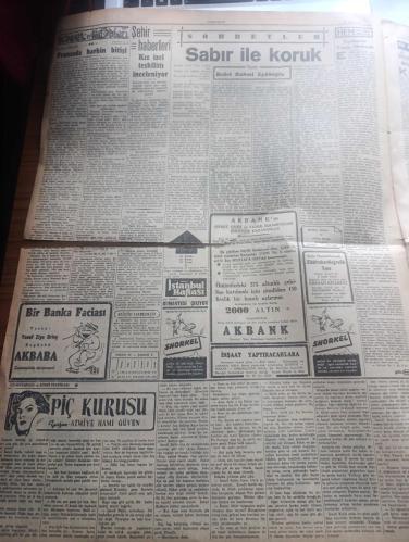 Cumhuriyet Gazetesi - Turkish Newspaper - 23 Nisan 1953 - O günün çocuğu yazan Nadir Nadi Başmakale - 23 Nisan Bayramı - Atatürk'ün fotoğrafı ve ellerinde çiçekler bir çocuk resmi - İstanbul'da saat 9.30'da Sultanahmet meydanında toplanacak öğrenciler ve yavrukurtlar şehir bandosu ile birlikte Beyazıt meydanı'na gidecekler - 23 Nisan sebebiyle Galatasaray lisesinde yavrukurtlar toplanacaklar - Kızılay çocuk Bayramı dolayısıyla Eminönü çevresinde yoksul çocukları giydirecek - Vezneciler ilkokulunda 23 Nisan töreni - Kore mütareke görüşmelerinden ümit yok  - Ankara'da kadınlar Birliği Kongresi  - Piç Kurusu yazan Azmiye Hami Güven Yazı Dizisi - sabır ile koruk yazan Bedri Rahmi Eyüboğlu - kız izci teşkilatı inceleniyor - Amerikalılar İzmir fuarına iştirak etmeyecekler - Cennet Yolu yazan Steinbeck Yazı Dizisi - Yugoslav takımı Bugün Galatasaray ile karşılaşıyor  - Brezilya takımı America Fenerbahçe ile maç yapacak - korkusuz Kaptan filmi Beyoğlu elhamra sinemasında - 23 Nisan 1920