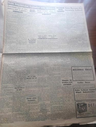 Cumhuriyet Gazetesi - Turkish Newspaper - 31 Ağustos 1951 - Bir Konferans Yazan Nadir Nadi Köşe Yazısı - 30 Ağustos Zafer Bayramı kutlu olsun - Başbakan Adnan Menderes genelkurmay başkanının şahsında orduyu tebrik ederken Fotoğraf - 30 Ağustos törenlerinde Atatürk'ün geçici kabrine çelen konuldu - Celal Bayar tebrik mesajı - Ankara'da Yapılan Geçid Resminden İki İntiba Harb Okulu Ve Yedek Subay Öğrencileri İle Süvariler Geçerlerken Fotoğrafı - Seçim Bölgelerinde Cumhuriyet Ekibi Bildiriyor - Zafer Bayramı Dün Heyecanla Kutlandı - Raman Petrol Tesisinde Sabotaj Hareketi Yok   - Kaçakçılar Arasında Röportajı Yapan Yaşar Kemal Yazı Dizisi - Rüyalar Evi Yazan Peride Celal Yazı Dizisi - Ankara'da Park Sineması Üç Gün Müddetle Kapatıldı - Edirne'de Adnan Canayakın İsimli Kişi Komünizm Propagandası Yapmaktan Yakalandı - Mısır Tarlasında İdman Yapan Altınay Sporcuları - Kadın Gazeteci Lil'in Maceraları Çizgi Roman - Türkiye Kupası İhdas Ediliyor - Siirt'in Garzan Bölgesinde Petrol Bulundu
