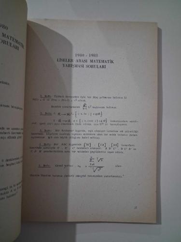 TUBİTAK LİSELERARASI MATEMATİK YARIŞMASI SORULARI VE CEVAPLARI ( 1969-1981 )