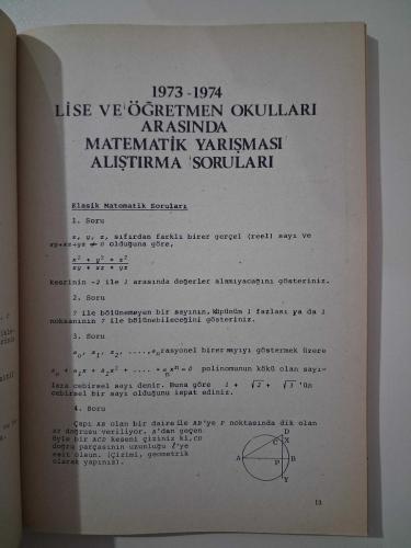TUBİTAK LİSELERARASI MATEMATİK YARIŞMASI SORULARI VE CEVAPLARI ( 1969-1981 )