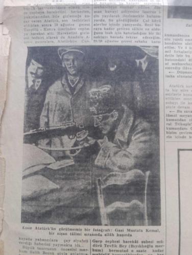 Cumhuriyet Gazetesi - Turkish Newspaper - 30 Ağustos 1963 - 30 Ağustos'un 41. Yıldönümünü kutluyoruz - Genelkurmay Başkanı sayın Orgeneral Cevdet Sunay 30 Ağustos Zafer Bayramı münasebetiyle Cumhuriyet'e şu özel demeci vermiştir - Cemal Gürsel 30 Ağustos hatıralarını anlattı fotoğraf - Amerika'da zencilerin muhteşem yürüyüşü dünyada geniş yankı uyandırdı - Atatürk Mareşal Fevzi Çakmak Salih Bozok ve Ahmet çavuş anlatıyorlar Zafer günü 30 Ağustos 1922 nakleden Sait Terzioğlu - Zafer Bayramı ve ötesi yazan doktor İsmet Giritli - eşsiz Atatürk'ün görülmemiş bir fotoğrafı Gazi Mustafa Kemal nişan talimi sırasında silah başında - Zafer anıtının temel atma töreninden sonra büyük zaferin başkumandan ve kumandanları dumlupınar'da Fotoğrafı - afyon'daki Zafer Odası Mustafa Kemal düşmanın imhası planlarını bu odada bu masanın başında hazırladı (eşya aynı eşyadır ) Fotoğraf - bir zaferin düşündürdükleri yazan korgeneral Refik Tulga - Kanlı Topraklar yazan Orhan Kemal Yazı Dizisi - 30 Ağustos 1922