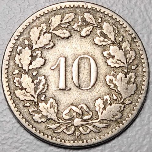 1885 - İSVİÇRE - 10 Rappen   ( ÇOK TEMİZ )