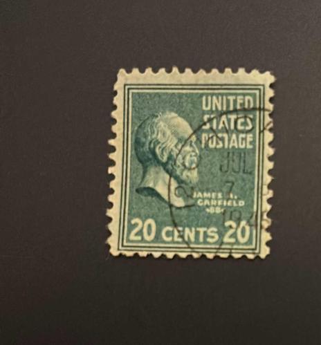 Amerika Birleşik Devletleri Pulu - Unıted States Stamp - Postadan Geçmiş Pul Filateli - Damgalı - JAMES A. GARFIELD 1881 TEMALI PUL , 20 PARA  - YABANCI PULLAR, NOSTALJİK DOĞUM GÜNÜ HEDİYESİ