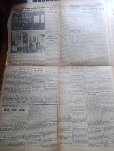 Cumhuriyet Gazetesi - 10 Kasım 1950 - Asıl Güven Yazan Nadir Nadi Başmakale - Büyük Milli Matem Günümüz - Atatürk'ün Fotoğrafı - Atatürk'ü 12 Yıl Önce bu sabah dokuzu beş geçe kaybetmiştik - Eski Kocaeli Milletvekili Süreyya Yiğit Atatürk Tam Otuz Senelik Arkadaşımdı Atatürk'e ait hatıraları - Atatürk'ün hiç görmediğimiz bir fotoğrafı Trablusgarp'ta - Cumhurbaşkanı Celal Bayar'ın Atatürk'e Dair İhtisasları - Yabancı Radyolar Ve Atatürk - Ali Ulvi Atatürk Çizim  - Atatürk'e Dair Hatıralar Doktor Nihad Reşad ve Abrevaya Hatıralarını Anlatıyor - Kore'de Savaş Birliğimiz Cepheye Gidiyor - Amerikan Askerî Yardımı Programı Gözden Geçirilecek - Truman'ın Cumhurbaşkanımız Celal Bayar'a Telgrafı - Ya Sabûr Yazan Burhan Felek Köşe Yazısı - Atatürk Ve Spor - Atatürk'ün Ölüm Yıldönümünde İnkılap Müzesini Ziyaret Fotoğraf - Atatürk'ün Öldüğü Oda Yazan Haluk Yusuf Şehsuvaroğlu Yazı Dizisi - Atatürk İçin Şiirler Yazan Baki Süha Ediboğlu - Washington'la Atatürk Arasında Benzerlikler - 10 Kasım 1938