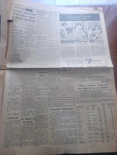 Dünya Gazetesi - Turkish Newspaper - 23 Nisan 1953 - Tam 32 yıl geçti üstünden yazan Falih Rıfkı Atay Başmakale - milli hakimiyetin 33. Yıldönümü kutlu olsun - Türk çocuğu müşteri uyu bu vatan senindir çizen Althan Enson - bugün bütün yurtta ve İstanbul'da büyük törenler yapılacaktır - 23 Nisan Milli egemenlik Bayramı bugün İstanbul'da kutlanacaktır - 10.30'da Beyazıt meydanında Taksim Cumhuriyet meydanında Barbaros meydanı'nda Fatih hava şehitleri meydanı'nda ve Fenerbahçe stadında törenler yapılacaktır - törene yavrukurt oymakları ile ilkokul son sınıf öğrencileri il ve belediye siyasi partiler çocuk esirgeme kurumu ilkokul çocuklara yardım dernekleri Kızılay Derneği basın mensupları iştirak edeceklerdir  - büyük Türk devrimi ve dayandığı felsefe yazar profesör H. Nimetullah Öztürk - bereketli topraklar üzerinde yazan Orhan Kemal yazı dizisi -Doktor Aziz Yergök Türkiye'de çocuk davası - Türkiye Büyük Millet Meclisi'nin ilk açılışı nasıl oldu - 23 Nisan 1920