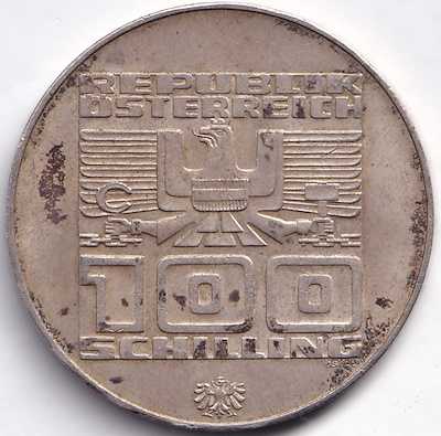 AVUSTURYA 100 ŞİLİN 1976 HATIRA ÇÇT+ - GÜMÜŞ:23,97 GR