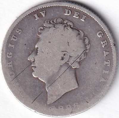 İNGİLTERE 1 ŞİLİN 1826 T+ - GÜMÜŞ:5,24 GR/KRAL 4.GEORGE/AZ ÇIKAR