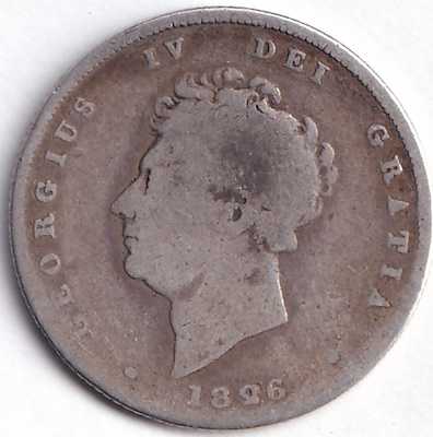 İNGİLTERE 1 ŞİLİN 1826 T+ - GÜMÜŞ:5,13 GR/KRAL 4.GEORGE/AZ ÇIKAR
