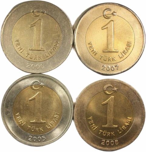 Türkiye Cumhuriyeti 2005/2006/2007/2008 Yıları 1 Yeni Türk Lirası  (1057)