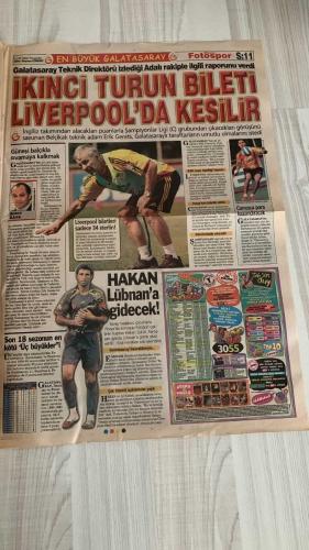 FOTOSPOR SPOR GAZETESİ - TURKISH NEWSPAPER - DOĞUM GÜNÜ HEDİYESİ  - EKSİKSİZ TAM TAKIM GAZETE -  21 EYLÜL 2006 PERŞEMBE  ERSUN YANAL – HALUK ÇUBUKÇU – HALUK ZORLU – ZICO – AZİZ YILDIRIM – ERMAN TOROĞLU – İBRAHİM CEVAHİR – MUTLUHAN SUNER – ŞÜKRÜ KAYA – HAKAN ŞÜKÜR – ERİK GERETS – ADNAN POLAT – ARDA TURAN – CARRUSCA – GÖKHAN ZAN – YATTARA – HÜSEYİN – GÖKDENİZ KARADENİZ – SZYMOWIAK – STEPANOV – MUSAMPA  FENERBAHÇE: TEKNİK DİREKTÖR ZICO, KOLTUĞUNU ERSUN YANAL’A KAPTIRMAK İSTEMİYOR – KONYA MAÇINA YENİ BİR FENERBAHÇE İLE ÇIKIYOR – AZİZ YILDIRIM: “ZICO İLE DEVAM” – ERMAN TOROĞLU’NUN SÖZLERİ YANAL’I ETKİLEDİ – YANAL PROJESİ İLERİ TARİHE ATILDI – VOLKAN TRANSFERİNDE BEŞİKTAŞ DEVREYE GİRDİ  GALATASARAY: BEŞİKTAŞ GALİBİYETİ SONRASI MORAL BULDU – ERİK GERETS: “LIVERPOOL’DAN PUAN ALIRSAK GRUPTAN ÇIKARIZ” – ADNAN POLAT: “LIVERPOOL’U EVİNDE VURACAĞIZ” – GALATASARAY RESMİ SİTESİ: LIVERPOOL MAÇI BİLETLERİ 34 STERLİN – HAKAN ŞÜKÜR LÜBNANLI SAVAŞ MAĞDURU ÇOCUKLARA SÖZ VERDİ: “RAMAZAN’DA GELECEĞİM” – ARDA