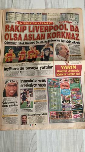 FOTOSPOR SPOR GAZETESİ - TURKISH NEWSPAPER - DOĞUM GÜNÜ HEDİYESİ  - EKSİKSİZ TAM TAKIM GAZETE -   26 EYLÜL 2006 SALI  AZİZ YILDIRIM – ZICO – ALEX DE SOUZA – MATEJA KEZMAN – RÜŞTÜ REÇBER – SERKAN BALCI – ÖNDER TURACI – EDU – DEIVID DE SOUZA – TUNCAY ŞANLI – APPİAH – TÜMER METİN – HAKAN ŞÜKÜR – ARDA TURAN – SABRİ SARIOĞLU – AYHAN AKMAN – JUNICHI INAMOTO – ÜMİT KARAN – RİGOBERT SONG – STJEPAN TOMAS – FERHAT ÖZTORUN – MONDRAGON – CARRUSCA – GÖKHAN ZAN – ERSEN MARTİN – GÖKDENİZ KARADENİZ – MARCELINHO – FATİH AKYEL – ZİYA DOĞAN – SELÇUK DERELİ  FENERBAHÇE: UEFA KUPASI ÖNCESİ RANDERS MAÇINA HAZIRLANIYOR – ZICO: “GRUPLARA KALACAĞIZ” – DEIVID: “RAKİP FİLELER GOLLERİMLE DOLACAK” – KEZMAN İLE İYİ PARTNER OLACAĞIM – APPİAH’A İNGİLİZ KULÜPLERİNDEN TEKLİF VAR (FULHAM, PORTSMOUTH, NEWCASTLE) – ALEX’E LYON TALİP – TUNCAY’I EVERTON TAKİPTE – ÖNDER TURACI’NIN BABASINA 46 BİN YTL CEZA – RÜŞTÜ’NÜN MUHTEŞEM KURTARIŞLARI ZICO’YU RAHATLATTI – FENERBAHÇE’DE HEDEF 100. YILDA 3 KUPA  GALATASARAY: TRABZONSPOR MA