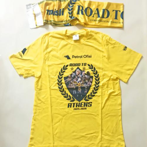 Petrol Ofisi Road to Athens 2025-2026 Fenerbahçe Basketbol Tişört - Atkı - L Beden