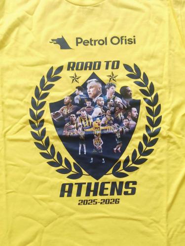 Petrol Ofisi Road to Athens 2025-2026 Fenerbahçe Basketbol Tişört - Atkı - L Beden