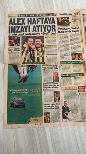 FOTOSPOR SPOR GAZETESİ - TURKISH NEWSPAPER - DOĞUM GÜNÜ HEDİYESİ  - EKSİKSİZ TAM TAKIM GAZETE -  30 EYLÜL 2006 CUMARTESİ  AZİZ YILDIRIM – ZICO – ALEX DE SOUZA – MATEJA KEZMAN – RÜŞTÜ REÇBER – SERKAN BALCI – ÖNDER TURACI – EDU – DEIVID DE SOUZA – TUNCAY ŞANLI – APPİAH – TÜMER METİN – HAKAN ŞÜKÜR – ARDA TURAN – SABRİ SARIOĞLU – AYHAN AKMAN – JUNICHI INAMOTO – ÜMİT KARAN – RİGOBERT SONG – STJEPAN TOMAS – FERHAT ÖZTORUN – MONDRAGON – CARRUSCA – GÖKHAN ZAN – ERSEN MARTİN – GÖKDENİZ KARADENİZ – MARCELINHO – FATİH AKYEL – ZİYA DOĞAN – RİCARDİNHO – DELGADO – NOBRE – BOBO – KLEBERSON – VEDRAN RUNJE – ERGUN GÜRSOY  FENERBAHÇE: ALEX İKİ YILLIK SÖZLEŞME İÇİN 4 MİLYON EURO ALACAK – KEZMAN VE RÜŞTÜ RANDERS MAÇINDA PARLADI – DEIVID: “RAKİP FİLELER GOLLERİMLE DOLACAK” – ZICO: “GRUPLARA KALACAĞIZ” – APPİAH’A İNGİLİZ KULÜPLERİNDEN TEKLİF VAR – ALEX’E LYON TALİP – TUNCAY’I EVERTON TAKİPTE – FENERBAHÇE UEFA’DA MORALLİ  GALATASARAY: KONYASPOR MAÇI ÖNCESİ GERETS’E SAHİP ÇIKILIYOR – TARAFTAR: “GERETS’İ KİMSE