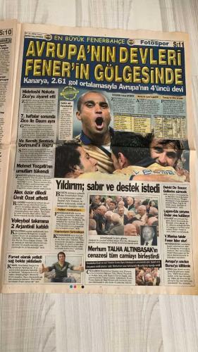 FOTOSPOR SPOR GAZETESİ - TURKISH NEWSPAPER - DOĞUM GÜNÜ HEDİYESİ  - EKSİKSİZ TAM TAKIM GAZETE -  1 EKİM 2006 PAZAR  AZİZ YILDIRIM – ZICO – ALEX DE SOUZA – MATEJA KEZMAN – RÜŞTÜ REÇBER – SERKAN BALCI – ÖNDER TURACI – EDU – DEIVID DE SOUZA – TUNCAY ŞANLI – APPİAH – TÜMER METİN – HAKAN ŞÜKÜR – ARDA TURAN – SABRİ SARIOĞLU – AYHAN AKMAN – JUNICHI INAMOTO – ÜMİT KARAN – RİGOBERT SONG – STJEPAN TOMAS – FERHAT ÖZTORUN – MONDRAGON – CARRUSCA – GÖKHAN ZAN – ERSEN MARTİN – GÖKDENİZ KARADENİZ – MARCELINHO – FATİH AKYEL – ZİYA DOĞAN – RİCARDİNHO – DELGADO – NOBRE – BOBO – KLEBERSON – VEDRAN RUNJE – JEAN TIGANA – ERMAN TORAMAN – UFUK – ERMAN – NURULLAH SAĞLAM – GABRIEL PANCU – RAŞİT ÇETİNER – ERGUN GÜRSOY – ŞAFAK GÜZELLER  FENERBAHÇE: AVRUPA DEVLERİNİ GERİDE BIRAKTI – 13 MAÇTA 34 GOL, 2.61 ORTALAMA – CHELSEA, BAYERN MÜNİH, PORTO, CELTIC VE INTER’İ GOL ORTALAMASINDA GEÇTİ – BARCELONA VE LYON’UN GERİSİNDE KALDI – BURSA MAÇI ÖNCESİ KEZMAN SÖZ VERDİ: “GOLLERİM DEVAM EDECEK” – RÜŞTÜ VE SERKAN’IN PERFORMA