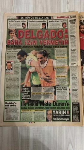 FOTOSPOR SPOR GAZETESİ - TURKISH NEWSPAPER - DOĞUM GÜNÜ HEDİYESİ  - EKSİKSİZ TAM TAKIM GAZETE -   9 EKİM 2006 PAZARTESİ  ÜMİT KARAN - LUCESCU - DELGADO - SİNAN ENGİN - TEVFİK YENER - ZICO - SEMİH ŞENTÜRK - TIGANA - HELGUERA - LUCIANO - MUSTAFA YÜCEDAĞ - ZİYA DOĞAN - TUNCAY ŞANLI - TALAY ERKER - ERGUN HİÇYILMAZ - HAYRİ ÜLGEN - OSMAN KORKMAZEL - ARİF KOCABIYIK - UĞUR BEKDEMİR - NURİ ALBAYRAK - FATİH TEKKE - HÜSEYİN ÇİMŞİR - MUSAMPA - YATTARA - WERNER LORANT - YUSUF ŞİMŞEK - HADZİBEGİÇ  ARJANTİNLİ YILDIZ GALATASARAY’A İZİN YAPMIYOR - KOLLER ŞART - DELGADO NON-STOP - ALEX KİM? - FENER’DEN BİR FENER DAHA ÇIKTI - SEMİH İKİ GOLLE ŞOV YAPTI - BEŞİKTAŞ POTADA OYAK ZAFERİYLE BAŞLADI - SERGEN’Lİ ŞEKER GÜNGÖREN 2-2 - ALTAY ELAZIĞ’DA 2-2 - DİYARBAKIR KASIMPAŞA’YI ŞOK ETTİ - HAKAN ŞÜKÜR ONURSAL SANTRFOR - ARDA TURAN’DAN SAMİMİYET AÇIKLAMASI - ÜMİT KARAN, HALİL, NİHAT KULÜBEDE - LORANT: BEN ZOR GÜNLERİN ADAMIYIM - VESTEL MANİSA’DAN TERİM’E SİTEM - HADZİBEGİÇ’İN DOĞUM GÜNÜ - TRABZONSPOR BAŞKANI: HÜSEY