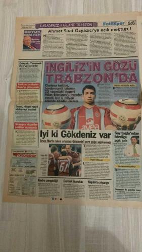 FOTOSPOR SPOR GAZETESİ - TURKISH NEWSPAPER - DOĞUM GÜNÜ HEDİYESİ  - EKSİKSİZ TAM TAKIM GAZETE -   12 EKİM 2006 PERŞEMBE  RICARDINHO - TIGANA - İBRAHİM CEVAHİR - STEPANOV - ALBAYRAK - ALEX - TALAY ERKER - SİNAN ENGİN - HAYRİ ÜLGEN - OSMAN KORKMAZEL - ARİF KOCABIYIK - ERGUN HİÇYILMAZ - HAKAN ŞÜKÜR - TUNCAY ŞANLI - HİDAYET TÜRKOĞLU - SEMİH YUVA - NEDİM KARAKAŞ - MUAMMER GÜLER  BEŞİKTAŞ’TA RICARDINHO’YA “BİZİM HAGİ’MİZ OL” TEKLİFİ - TRABZONSPOR STEPANOV İÇİN CHELSEA’YE TEPKİLİ - ROMA ALEX İLE GÖRÜŞTÜ - MİLLİ TAKIM MOLDOVA’YI 5-0 YENDİ - HAKAN ŞÜKÜR 4 GOL ATTI - TUNCAY’IN GOLÜYLE FARK 5’E ÇIKTI - GALATASARAY 101 YAŞINDA - EFES PİLSEN DENVER NUGGETS’A YENİLDİ - TELEKOM ZOR GRUBA DÜŞTÜ - İZMİR BÜYÜKŞEHİR ARKAS İLE KARŞILAŞIYOR - GALATASARAY AYHAN ŞAHENK SALONU’NDA OYNAYACAK - FENERBAHÇE ÜLKER-BEŞİKTAŞ MAÇINA İPEKÇİ YASAĞI - VOLEYBOLDA ZİRAAT BANKASI GALATASARAY’I YENDİ - MUAMMER GÜLER YEŞİLYURT’U ZİYARET ETTİ - BEŞİKTAŞ HENTBOLDA AVRUPA’DA TUR ATLADI  FENERBAHÇE - GALATASARAY - BEŞİKTAŞ - TRA