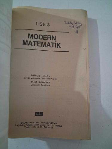 Modern MATEMATİK Lise 3 ( Ders Kitabına Paralel, Tam Anlatımlı, Çözümlü, Alıştırmalı.  Çözümlü 1800 Soru ) - 1982