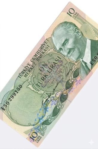 10 Türk Lira 6 Emisyon Değerli *E* Serisi Üç İmzalı On Türk Lirası Çil Altı_