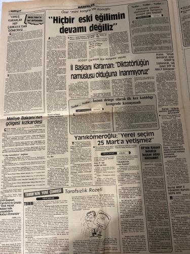 MİLLİYET GAZETESİ - DOĞUM GÜNÜ HEDİYESİ (TURKISH NEWSPAPPER) - 15 OCAK 1984 - SADECE DÖRT SAYFADIR -Kenan Evren-Henry Kissinger-Turgut Özal-Canbolat-Ofsan Öymen-Heath-Metin Toker-Güreyy Oral-Karaman-Yanımeroğlu-Cüneyt Arcayürek-Feyzi N Feyzioğlu-Hamdi Türkay-Rıchan Adil-Halit Dervişoğlu-Ali Düşenkalkar-Ahmet Gülhan-Enis Fosforoğlu-Cevat Fehmi Başkut-Tevfik Gelenbe-Tuncer Cücenoğlu-Levent Kırca-Sait Sökmen-Nejat Uygur-Ferhan Şensoy-Zeki Alasya-Metin Akpınar-Tolga Aşkıner-Nisa Serezli-Tuncay Özinel-İslam zirvesi-Fas’ta zirve için her şey hazır-İlk kezlerle dolu bir zirve-Sovyetler Dürzi lideri Canbolat’a güvence verdi-Yunanlılar Özal’ı Avrupa Parlamentosu’na şikâyet etti-Henry Kissinger yine sahnede-NATO generali homo mu değil mi-Zao ABD’den Tayvan sorununu karıştırmamasını istedi-Polonya radyosu eski başkanı 8 yıl hapis yedi-Güney Kore’de otel yangını 34 ölü-İngiltere’de kasırgadan yedi kişi öldü-Eski başbakan Heath Teacher’e baş kaldırdı-Hiçbir eski eğilimin devamı değiliz-Hediyelik ça