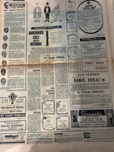 MİLLİYET GAZETESİ - DOĞUM GÜNÜ HEDİYESİ (TURKISH NEWSPAPPER) - 24 AĞUSTOS 1969 - SADECE DÖRT SAYFADIR -Neil Armstrong-Aldrin-Ecevit-Talat Halman-Süleyman Demirel-İsmet İnönü-Alpaslan Türkeş-Mehmet Ali Aybar-Osman Bölükbaşı-Yusuf Azizoğlu-Turhan Feyzioğlu-Engin Ünsal-Gönül Erkal-Dr. Pınar Erdilek-Cemal Moral-Abdi İpekçi-Erdoğan Bayraktar-Erhan Kırcıovalı-Cemil Soley-Necdet Degecek-Ahmet Bozdoğan-Ahmet Yılmaz-Hasan-Kemal İyitüfek-Mustafa Güven-Abdülkadir Türköz-Nihat Tuncel-İsmet Karaca-Necati Gürbüz-Mustafa Süruri-Hasan Polat-Şükrü-Türker İnanoğlu-Mehmet Orhan-Tekin-Irfan Karaca-Cemal Koral-Niyazi Aras-Tansu Altınok-Mustafa Şükrü Köserlioğlu-Necdet Turgut-Orhan Metin-Mustafa Gökçen-Mükerrem Sağlıç-Ömer Usta-Mustafa Ay-Şefik Şarp-Osman Demirci-Ahmet Nihat Akın-Medet Akın-Osman Demirel-Cengiz Karakaş-Metin Aydın-Mehmet Yılmaz-Eyüp Yaman-Ay’da konacak yer arıyordum-Ay’ı nasıl fethettik-Ecevit CHP’nin Doğu düzenini açıkladı-İşçilik ve seçmenlik-Bugünkü işçi mitingleri-Kudüs’teki Araplar gen