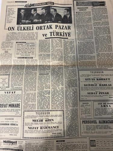 MİLLİYET GAZETESİ - DOĞUM GÜNÜ HEDİYESİ (TURKISH NEWSPAPPER) - 23 OCAK 1972 - SADECE DÖRT SAYFADIR -Olca Altınay-Faruk Erel-Ali Gevgilili-Behiç Osman-Ali Mansur-Doç. Dr. Ali Sait Yüksel-Haluk Ceyhan-Metin Toker-Gıyas Korkut-Cübbüz Barla-Seda Pınar-Rıfat Minare-Ümmühan Kodal-Melit Özen-Nejat Harmancı-İsmail Dilber-Julie Andrews-Ali Moçoğlu-Osmancaoğlu-Atilla Başol-Mansur Yavaş-Erol Toy-Necdet Güçlü-Mustafa Özen-Hasan Pulur-Hikmet Feridun Es-Ali Gevgilili-Erim-Olca Altınay-ERİM, OLUMLU SONUÇLA DÖNDÜ…-İSTANBUL’DA BUGÜN 18’e KADAR SOKAĞA ÇIKMAK YASAK-OLCA ALTINAY YAKALANDI-Sanayiciler ağır vergiye karşı çıktı-Artvin yolunda 320 yolcu 21 saat mahsur kaldı-Marmara elemesi yapıldı İstanbul elemesi salı gecesi-10 ÜLKELİ ORTAK PAZAR ve TÜRKİYE-Demokrasinin Gerçeği-VEFAT-TEŞEKKÜR-SATILIK DENİZ KENARINDA ARSA-PERSONEL ALINACAK-SEVGİLİ LİLİ-EKRAN ve SİNTEL sayın sinemaseverlerin kurban bayramını kutlar-TAKSİTLİ SATIŞ SERVİSİ-DEVLEŞEN ORTAK PAZAR’DAN YENİ TAVİZLER-DİKKAT-Beyaz ve Kırmızı Grup lider