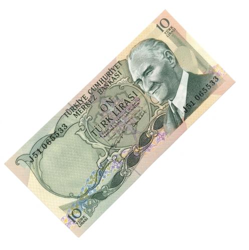 10 Türk Lira 6 Emisyon  2,ci Tertip On Türk Lirası Çil Kondisyon