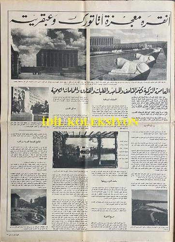 Arapça Az-zaman (Zaman) Gazetesi'nin Türkiye Tanıtım İlavesi, Orijinal Dönem Basım, (Arabic Newspaper) - Türkiye Bugün.. İstikrar, Turizm ve Eserler Ülkesi - Hayati Projelerde Yabancı Sermaye... ve Yabancılar İçin Güvenli Bir Sahil - Sanayi ve Tarımda Modern Rönesans... ve Ekonomik Atılım - Türkiye: Doğu ve Batı'nın Kapısı - İstanbul, Hristiyan ve İslam Eserlerini Bir Araya Getirdi - İstanbul'daki Nadir Elyazmaları ve Eserler Nelerdir? - Tarihi Camileri ve Sarayları Ziyaret Edin. Kapalıçarşı'da Alışveriş Yapın. Boğaz Turuna Çıkın. Geleneksel Türk Yemeklerini ve Tatlılarını Deneyin - İstanbul'un Surları: Şehri Çevreleyen Tarihi Surlar Bizans Döneminden Kalmadır. Yüzyıllar Boyunca Şehri Saldırılardan Korumuştur. Günümüzde Önemli Birer Tarihi Turizm Merkezidir - Çanakkale: Homeros'un Destanlarına, Truva Efsanelerine ve Onların İşaretlerine İlham Veren Yer - Bursa: Antik Çağdaki Adıyla Prusa. Tarihçiler Buranın Yeşillikler ve Sularla Dolu Bir Cennet Parçası Olduğunu Söylerler