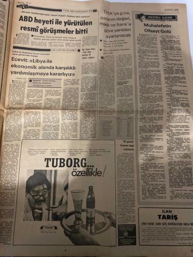 MİLLİYET GAZETESİ - DOĞUM GÜNÜ HEDİYESİ (TURKISH NEWSPAPPER) - 24 ŞUBAT 1978 - SADECE DÖRT SAYFADIR -Nihat Yolaç-Suavi Sualp-Bülent Arabacıoğlu-Salih Dilek-Sami Kohen-Abdi İpekçi-Hasan Özgüneş-Nevvare Demil-Moiz Uriel Adoni-Lazzaro Franco-Orhan Güner-Bülent Fevzioğlu-Ecevit-Halit Kıvanç-Nazan Şoray-Özay Gönlüm-Vedat Çetinkaya-Okay Temiz-İsmet Sıral-Teoman Madra-Buyrun beyim apartman fiyatına telefon-Telefon almayın telefon kulübesine yerleşin-Romantizm ölüyor millet durmadan gülüyor-GÜNDÜZ İNSAN GECE HIRT-ALLAHLIK ALİBEY-MARUF BEY-Ankara’da 10 yabancı heyet var-Kongre’deki Yunan lobisi çözülüyor-Demirel’in İpekçi’ye Yanıtı II-ÇOK ACI BİR KAYIP-BÜYÜK KAYBIMIZ-Diplomatik ilişkisi kesilen Kıbrıs Rumlarının elçisi ağladı-VEFAT-Oto ve hız yollarının yapımı hızlanacak-ABD heyeti ile yürütülen resmî görüşmeler bitti-Ecevit Libya ile ekonomik alanda karşılıklı yardımlaşmaya kararlıyız-THA’ya göre paranın değeri mark ve frank’a göre yeniden ayarlanacak-Muhalefetin Ofsayt Golü-MİT görevlisi Sayı