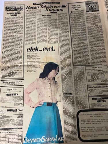 MİLLİYET GAZETESİ - DOĞUM GÜNÜ HEDİYESİ (TURKISH NEWSPAPPER) - 16 MAYIS 1974 - SADECE DÖRT SAYFADIR -Ecevit-Erbakan-Orhan Tokatlı-Burhan Felek-Yaşar Aksoy-Sami Kohen-Sabahat Ergun-Ahmet Donduran-Ahmet Hanioğlu-Hasan Atik-G. Saray-Yasin-Thielen-Turgay-Neagu-Ergun Emek-Vehbi-AF KESİNLEŞTİ-141-142 SUÇLULARI 6 AY İZİNLİ OLACAK-Korutürk Dış ve iç tehlikelere karşı birlik olmalıyız-MSP’li 20’ler Erbakan’ın gözünün içine baka baka oy verdiler-AF DIŞI KALAN SUÇLAR-KİMLER NE KADAR AFTAN FAYDALANACAK-Hasan Tahsin ve İlk Kurşun-FUTBOLDA MECLİS TAHKİKATI-YENİ BİR PORTEKİZ-DÜNYAYA BAKIŞ-etek evet-Keban’da 10 kişilik sandal devrildi 4 kişi boğuldu-Wolf Türkiye’nin haşhaş ekmesi kötülük saçan bir tedbirdir-Arab gerillaları-ECEVİT-MSP’nin 20’leri-ERBAKAN-Yüzü Güzelleştiren İki Şey Vardır Bir Tebessüm İki HAVILLAND-Yasin’e F.C. Köln Takımı talip oldu-İrlanda Şili’yi Santiago’da 2-1 mağlup etti-Dünya kupasına gidecek futbolcuları Valcareggi açıkladı-Zonguldakspor Başkanı Bodur Şampiyon gibi oynayacağız-