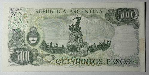 1977 Arjantin 500 Pesos Çil Kondisyonda Koleksiyonluk Yabancı Kağıt Para