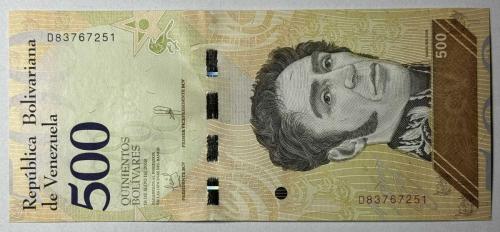 2018 Venezuela 500 Bolivares Çil Kondisyonda Koleksiyonluk Yabancı Kağıt Para