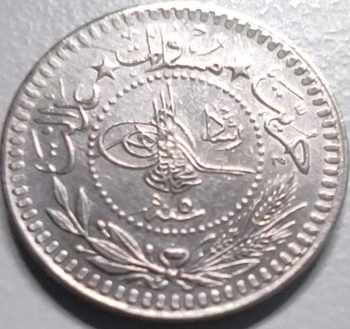 Osmanlı İmparatorluğu 1327/5 - 5 Para - Çil -  Sultan Reşad 5. Cülüs Nikel Para, Kapamasında