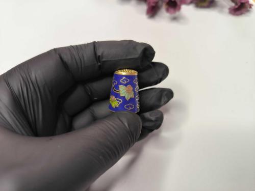 Kuş Desenli Metal - Mineli Yüksük --008