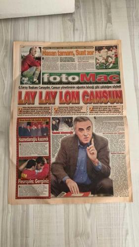 FOTOMAÇ SPOR GAZETESİ - TURKISH NEWSPAPER - DOĞUM GÜNÜ HEDİYESİ  - EKSİKSİZ TAM TAKIM GAZETE -12 NİSAN 2002 CUMA  CHRISTOPH DAUM - WERNER LORANT - AZİZ YILDIRIM - SİNAN ENGİN - MUHİTTİN BOŞAT - AHMET DURSUN - JOHNSON - ANDERSSON - TAYFUR HAVUTÇU - LUCESCU - HASAN ŞAŞ - SUAT - BERKANT - FLEURQUIN - CANAYDIN - SEMİH HAZNEDAROĞLU - SERHAN KURTULMAN - LÜTFİ ARIBOĞAN - HAZNEDAROĞLU - HAZNEDAROĞLU KADROSU - HAZNEDAROĞLU SEÇİMİ - FİKRET ÜNLÜ - HİDAYET TÜRKOĞLU - TUGAY KERİMOĞLU - HAKAN ÜNSAL  ALMANLAR FENER DEDİ - EN İYİ TAKIM GALATASARAY - DAUM KAYBEDERSE BİTER - SÜPER DERBİYE SÜPER KİTAPÇIK - RONALDO MÜJDESİ - CEYHUN OYNUYOR - 20 MİLYAR KAVGASI - KADER DERBİSİ - MUHİTTİN BOŞAT DERBİYİ YÖNETECEK - G.SARAY’DA HASAN TAMAM, SUAT ZOR - LAY LAY LOM CANSUN - GALATASARAY’DA BORÇ GERÇEĞİ 54 MİLYON DOLAR - HAZNEDAROĞLU SEÇİMİ KAZANDI - FLEURQUIN: GERGİNİZ - AMATÖR ŞUBELERE DESTEK ARAYIŞI - ÜLKER İSRAİL’E GİTMİYOR - EFES PİLSEN URAL GREAT PERM’İ YENDİ - SACRAMENTO KINGS SERİYİ 9’A ÇIKARDI - TMOK ÖZEL