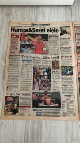 FOTOMAÇ SPOR GAZETESİ - TURKISH NEWSPAPER - DOĞUM GÜNÜ HEDİYESİ  - EKSİKSİZ TAM TAKIM GAZETE -14 NİSAN 2002 PAZAR  AYKUT KOCAMAN - OĞUZ ÇETİN - AZİZ YILDIRIM - SİNAN ENGİN - MUHİTTİN BOŞAT - AHMET DURSUN - JOHNSON - ANDERSSON - TAYFUR HAVUTÇU - LUCESCU - HASAN ŞAŞ - SUAT - BERKANT - FLEURQUIN - CANAYDIN - SEMİH HAZNEDAROĞLU - HİDAYET TÜRKOĞLU - TUGAY KERİMOĞLU - HAKAN ÜNSAL - TUNCAY ŞANLI - ARİF ERDEM - SAFFET - ORHAN ERDEMİR  KADER DERBİSİ - ALMANLAR FENER DEDİ - EN İYİ TAKIM GALATASARAY - DAUM KAYBEDERSE BİTER - SÜPER DERBİYE SÜPER KİTAPÇIK - RONALDO MÜJDESİ - CEYHUN OYNUYOR - 20 MİLYAR KAVGASI - MUHİTTİN BOŞAT DERBİYİ YÖNETECEK - G.SARAY’DA HASAN TAMAM, SUAT ZOR - LAY LAY LOM CANSUN - GALATASARAY’DA BORÇ GERÇEĞİ 54 MİLYON DOLAR - HAZNEDAROĞLU SEÇİMİ KAZANDI - FLEURQUIN: GERGİNİZ - ÜLKER İSRAİL’E GİTMİYOR - EFES PİLSEN URAL GREAT PERM’İ YENDİ - SACRAMENTO KINGS SERİYİ 9’A ÇIKARDI - TMOK ÖZEL ÖDÜLLERİ - BLACKBURN CHELSEA İLE BERABERE - G.SARAY İSTANBULSPOR’U 2-0 YENDİ - İNÖNÜ’DE SON D