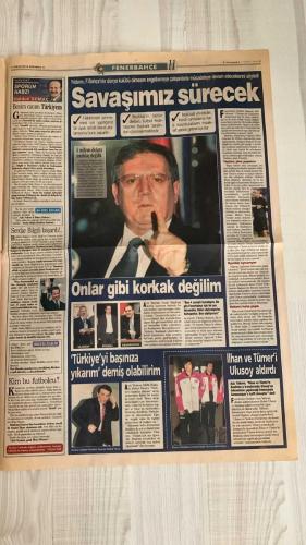 FOTOMAÇ SPOR GAZETESİ - TURKISH NEWSPAPER - DOĞUM GÜNÜ HEDİYESİ  - EKSİKSİZ TAM TAKIM GAZETE -17 NİSAN 2002 ÇARŞAMBA  HALUK ULUSOY - BÜLENT YAVUZ - SERDAR ÇAKIR - SERDAR BİLGİLİ - AZİZ YILDIRIM - YILDIRIM DEMİRÖREN - ABDURRAHİM ALBAYRAK - AYŞE HATUN ONAL - ÜMİT DAVALA - METİN TOKAT - ORHAN ERDEMİR - MUHİTTİN BOŞAT - EVREN DÖLEK - SERHAT AKIN - HAYDAR PINARCI - HALDUN DOMAÇ - KAZIM KANAT - İBRAHİM SETEN  UYANIK HALUK ULUSOY - MHK BAŞKANI BÜLENT YAVUZ’U GÖREVDEN ALMA PLANI - ULUSOY: “İSTİFA ETMEYECEĞİM” - SERDAR BİLGİLİ’DEN FEDERASYONA SERT ÇIKIŞ - AZİZ YILDIRIM: “UYARIM TEHDİTSE BUNU YİNE YAPARIM” - FEDERASYON VE HAKEMLERİN SKANDAL KARARLARI - ERDEMİR VE ALBAYRAK’IN AYŞE HATUN ONAL İLE GÖRÜLDÜĞÜ GECE - BEŞİKTAŞ’TA İLHAN MANSIZ’A SON UYARI - SİNAN ENGİN SEZON SONU BIRAKIYOR - EFFENBERG SEFERBERLİĞİ - SERHAT AKIN POSTERİ - BİZİM STADYUM REYTİNG REKORU KIRDI  FENERBAHÇE - BEŞİKTAŞ - GALATASARAY - TRABZONSPOR - SAMSUNSPOR - MHK - İSTANBULSPOR - MACCABI TEL AVİV - BAYERN MÜNİH