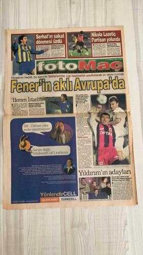 FOTOMAÇ SPOR GAZETESİ - TURKISH NEWSPAPER - DOĞUM GÜNÜ HEDİYESİ  - EKSİKSİZ TAM TAKIM GAZETE -19 NİSAN 2002 CUMA  WERNER LORANT - ÜMİT KARAN - LUCECU - HÜSNÜ GÜRELİ - YILDIRIM DEMİRÖREN - SERDAR BİLGİLİ - CHRISTOPH DAUM - SİNAN ENGİN - AHMET EREN - İLHAN MANSIZ - MEHMET ŞENOL - ROBERT SPEHAR - SUAT - HASAN ŞAŞ - MONDRAGON - BÜLENT KORKMAZ - AYHAN AKMAN - ALİ DÜRÜST - METE RAVBKH - SERGEN YALÇIN - WASHINGTON - SADİTTİN SARAN - İLHAN CAVCAV - CEMAL AYDIN - FİKRET ÜNLÜ  LORANT’A YETMEDİ - ÜMİT KARAN ÇOK BAŞARILI - BEŞİKTAŞ’TA DAUM TARTIŞMASI - DAUM’UN ŞARTLARI VAR - PFDK’DAN CEZALAR: İLHAN’A 2, A.EREN’E 1 MAÇ - SİNAN ENGİN’E 15 GÜN CEZA - HEGEMONYA YAZISI - GALATASARAY’DA SPEHAR KRİZİ - FLORYA’DA SUAT SEVİNCİ - LUCECU: “ÜMİT’TEN MEMNUNUM” - MONDRAGON’UN KALMASI İÇİN GİRİŞİMLER - BÜLENT VE AYHAN’A UEFA’DAN CEZA YOK - SERGEN’İN ÜZÜNTÜSÜ - WASHINGTON TRANSFERİNDE İLERLEME - YILDIRIM’IN ADAYLARI: CAVCAV VE CEMAL AYDIN  FENERBAHÇE - GALATASARAY - BEŞİKTAŞ - TRABZONSPOR - STANDARD LIEGE - ANKAR