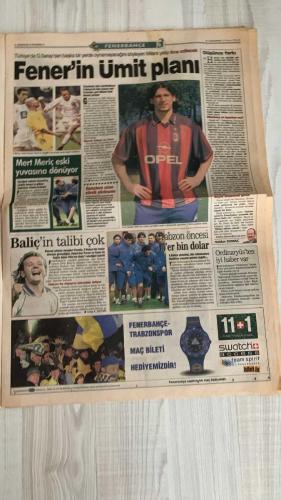 FOTOMAÇ SPOR GAZETESİ - TURKISH NEWSPAPER - DOĞUM GÜNÜ HEDİYESİ  - EKSİKSİZ TAM TAKIM GAZETE -20 NİSAN 2002 CUMARTESİ  RÜŞTÜ REÇBER - ALPAY ÖZALAN - MONDRAGON - ASPER - SERDAR BİLGİLİ - MUHİTTİN BOŞAT - EVREN DÖLEK - ABDURRAHİM ALBAYRAK - AYŞE HATUN ONAL - ÜMİT DAVALA - LUCECU - ÜMİT KARAN - HASAN ŞAŞ - AYHAN AKMAN - BÜLENT KORKMAZ - CAPONE - ZAFER - TOTTI - LIMA - BATİSTUTA - CHRISTOPH DAUM  RÜŞTÜ: “REAL MADRİD YA DA BARCELONA GELİRSE GİDERİM” - ASTON VILLA VE DEPORTIVO’DAN TEKLİF - FENERBAHÇE’NİN ALTERNATİFİ MONDRAGON VE ASPER - PARMA DA DEVREDE - BEŞİKTAŞ-FENER MAÇI HAKEMLERİNDEN BİLGİLİ’YE 50 MİLYARLIK DAVA - G.SARAY’A 3 SÜPER STAR: EFFENBERG, JANCKER, SONG - HAKEM HATALARI LİGİ BELİRLEDİ - HASAN VE SUAT SEVİNCİ - UEFA’DAN ROMA’YA İNDİRİMLİ CEZA - CAPONE ÜZGÜNLÜ - ANKARAGÜCÜ KALECİSİ ZAFER: “ASLAN’A GEÇİT YOK”  FENERBAHÇE - GALATASARAY - BEŞİKTAŞ - ASTON VILLA - DEPORTIVO LA CORUÑA - REAL MADRID - BARCELONA - PARMA - BAYERN MÜNİH - KÖLN - ROMA - ANKARAGÜCÜ