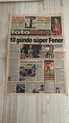 FOTOMAÇ SPOR GAZETESİ - TURKISH NEWSPAPER - DOĞUM GÜNÜ HEDİYESİ  - EKSİKSİZ TAM TAKIM GAZETE -30 NİSAN 2002 SALI  AZİZ YILDIRIM - ÜMİT DAVALA - SERDAR BİLGİLİ - YILDIRIM DEMİRÖREN - HÜSNÜ GÜRELİ - WERNER LORANT - JOHNSON - CEYHUN - LAZETİÇ - UCHE - NURİ - İLHAN CAVCAV - CEMAL AYDIN - MAHMUT USLU - SADİTTİN SARAN - NİHAT ÖZDEMİR - FARUK SARAÇ - AHMET ÇAKAR - DAVUT DİŞLİ - CEM YILMAZ - FATİH TERİM  AZİZ YILDIRIM ŞOV YAPACAK - FENERBAHÇE’DE 10 GÜNDE TRANSFER OPERASYONU - ÜMİT DAVALA İMZAYA KALDI - ORTEGA VE WASHINGTON HEDEFTE - GALATASARAY 15. ŞAMPİYONLUĞUNU İLAN ETTİ - ULTRASLAN’DAN ŞAMPİYONLUK KUTLAMASI - CEM YILMAZ’LI ESPRİLİ PANKARTLAR - FATİH TERİM’DEN ALTAYLI’YA SERT YANIT - LAZETİÇ VE UCHE VEDA ETTİ - GENÇLERBİRLİĞİ’NDEN OKAN İÇİN YENİ ATAK - JOHNSON İÇİN YUNAN BASININDAN PANATHINAIKOS İDDİASI - FENERBAHÇE’DEN ULUSOY’A SERT SORULAR - ATATÜRK’ÜN ZİYARETİNİN 84. YILDÖNÜMÜNDE “SARI ZEYBEK DEFİLESİ” - GALATASARAY’IN ŞAMPİYONLUK ŞÖLENİ SAMİ YEN’DE - MALATYA VE GENÇLERBİRLİĞİ BERABERLİKL