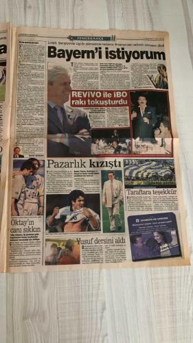 FOTOMAÇ SPOR GAZETESİ - TURKISH NEWSPAPER - DOĞUM GÜNÜ HEDİYESİ  - EKSİKSİZ TAM TAKIM GAZETE -6 MAYIS 2002 PAZARTESİ  RÜŞTÜ REÇBER - WERNER LORANT - LUCESCU - SERGEN YALÇIN - RADU NICULESCU - PEREZ - FLEURQUIN - CAPONE - FATİH TERİM - ORHAN CANAYDIN - ERGÜN PENBE - HASAN ŞAŞ - PASCAL NOUMA - SİNAN ENGİN - AZİZ YILDIRIM - JOHNSON - ALİ GÜNEŞ - ABDULLAH ERCAN - KENNET ANDERSSON - YAŞAR YALÇIN - ŞEVKİ ŞENLEN  RÜŞTÜ GİDİYOR: MANCHESTER UNITED İLE 3 YILLIK SÖZLEŞME - BEŞİKTAŞ’TAN LUCESCU HAMLESİ: SERGEN VE 5 FUTBOLCUYLA BİRLİKTE - GALATASARAY’DA TERİM DÖNEMİ RESMEN BAŞLIYOR - ERGÜN PENBE AYRILIK SİNYALİ VERDİ - PASCAL NOUMA İÇİN ISRAR SÜRÜYOR - SİNAN ENGİN BREZİLYA’DAN DÖNDÜ, TRANSFER GÜNDEMİ SICAK - FENERBAHÇE’DE İÇ TRANSFER: ALİ GÜNEŞ VE JOHNSON İLE İMZA - ANDERSSON GÖZYAŞLARIYLA VEDA ETTİ - LORANT: “BAYERN’İ İSTİYORUM” - FENERBAHÇE’NİN 95. YIL KUTLAMASI ŞÖLEN HAVASINDA - AZİZ YILDIRIM: “WASHINGTON VE ORTEGA’YI ALACAĞIM”  FENERBAHÇE - GALATASARAY - BEŞİKTAŞ - MANCHESTER UNITED - BAYERN MÜ