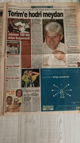 FOTOMAÇ SPOR GAZETESİ - TURKISH NEWSPAPER - DOĞUM GÜNÜ HEDİYESİ  - EKSİKSİZ TAM TAKIM GAZETE -7 MAYIS 2002 SALI  FATİH TERİM - ORHAN CANAYDIN - BURAK ELMAS - ÖZER SARACOĞLU - LUCESCU - AZİZ YILDIRIM - PARREIRA - WASHINGTON - ARİEL ORTEGA - RAPAIÇ - JOHNSON - ALİ GÜNEŞ - CEM KARACA - İSMAİL GÜLDÜREN - ABDULLAH ERCAN - SERGEN YALÇIN - PASCAL NOUMA - DAUM - HÜSNÜ GÜRELİ - YILDIRIM DEMİRÖREN  TERİM RESMEN DÖNDÜ: GALATASARAY’DA İMPARATOR DÖNEMİ BAŞLIYOR - LUCESCU GÖZYAŞLARIYLA VEDA ETTİ - PARREIRA: “WASHINGTON’A BEN KEFİLİM” - WASHINGTON 16 GOLLE GELİYOR - ORTEGA TRANSFERİ ASKIDA: RIVER PLATE ENGELİ - RAPAIÇ’TAN BOMBA AÇIKLAMA: “G.SARAY’I 20 PUAN GEÇMELİYDİK” - FENERBAHÇE İÇ TRANSFERDE ALİ GÜNEŞ VE JOHNSON İLE İMZA - İSMAİL GÜLDÜREN VE CEM KARACA BONSUZ TRANSFERİ BEKLİYOR - ABDULLAH ERCAN’IN DURUMU BELİRSİZ - BEŞİKTAŞ’TA LUCESCU VE SERGEN PLANI - PASCAL NOUMA İÇİN ISRAR SÜRÜYOR - DAUM MAHKEMEDEN 12 MİLYAR CEZAYLA KURTULDU - LORANT: “BAYERN’İ İSTİYORUM”  FENERBAHÇE - GALATASARAY - BEŞİKTAŞ -