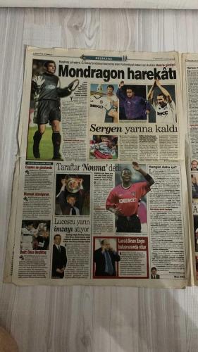 FOTOMAÇ SPOR GAZETESİ - TURKISH NEWSPAPER - DOĞUM GÜNÜ HEDİYESİ  - EKSİKSİZ TAM TAKIM GAZETE -13 MAYIS 2002 PAZARTESİ  AZİZ YILDIRIM - SADETTİN SARAN - VEDAT OLCAY - RÜŞTÜ REÇBER - JOHNSON - SERHAT AKIN - İSMAİL GÜLDÜREN - CEM KARACA - LUCESCU - SERGEN YALÇIN - PASCAL NOUMA - CAPONE - DOBROWSKI (KAAN DOBRA) - PAULO SERGIO - VALDSON - MUZAFFER NASAROĞLU - METE DÜREN - HÜSNÜ GÜRELİ - SERDAR BİLGİLİ  MONDRAGON HAREKÂTI: BEŞİKTAŞ METZ İLE PAZARLIKTA - LUCESCU YARIN İMZAYI ATIYOR - SERGEN’İN İMZASI YARINA KALDI - BEŞİKTAŞ’TA CAPONE GÜNDEMDE - PASCAL NOUMA İÇİN TARAFTAR BASKISI: “KAPTIRMAMALIYIZ” - DOBROWSKI RESMEN KARTAL’DA - PAULO SERGIO VE VALDSON İLE ANLAŞMA - BEŞİKTAŞ’TA ALİ TANDOĞAN TRANSFERİ TAMAM - LUCESCU: “ŞOV YAPMAYA DEĞİL, ŞAMPİYONLUĞA GELDİM” - FENERBAHÇE’DE ŞOV HAFTASI: ORTEGA, WASHINGTON, ERHAN, İSMAİL VE CEM İMZA ATIYOR - NİHAT İÇİN SOCIEDAD’A TEKLİF - VEDAT OLCAY: “HEDEF ŞAMPİYONLAR LİGİ”  FENERBAHÇE - GALATASARAY - BEŞİKTAŞ - METZ - RIVER PLATE - PARMA - REAL SOCIEDAD - BAY