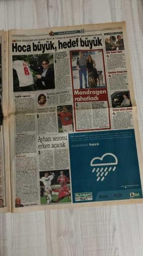 FOTOMAÇ SPOR GAZETESİ - TURKISH NEWSPAPER - DOĞUM GÜNÜ HEDİYESİ  - EKSİKSİZ TAM TAKIM GAZETE -16 MAYIS 2002 PERŞEMBE  AZİZ YILDIRIM - ARİEL ORTEGA - WASHINGTON - MAHMUT USLU - MURAT ÖZAYDINLI - MURAT AŞK - RÜŞTÜ REÇBER - SERGEN YALÇIN - YILDIRIM DEMİRÖREN - SERPİL HAMDİ TÜZÜN - UCHE - ANDERSSON - LAZETİÇ - SERKAN - MERT MERİÇ - SİMAO - RAPAIÇ  ORTEGA VEDA ETTİ: “FENERBAHÇE’YE GİDİYORUM” - RIVER PLATE TARAFTARLARI GÖZYAŞLARINI TUTAMADI - WASHINGTON RESMEN İMZALADI: 3 YILLIK SÖZLEŞME - WASHINGTON’UN İMZASI AP, REUTERS VE AFP İLE DÜNYAYA DUYURULDU - FENERBAHÇE’NİN YENİ FORMASI SATIŞA ÇIKTI - SERGEN BEŞİKTAŞ’A DÖNDÜ: 10 NUMARAYI İSTEDİ - SERGEN’İN ÖYKÜSÜ: “DOLMUŞTAN PORSCHE’YE” - REAL MADRİD YİNE ŞAMPİYON: LEVERKUSEN’İ 2-1 YENEREK 9. KEZ KUPAYI ALDI - FENERBAHÇE’DE KADRO TEMİZLİĞİ: UCHE, ANDERSSON, LAZETİÇ, SERKAN, MERT MERİÇ VE SİMAO GÖZDEN ÇIKARILDI - YILDIRIM’IN HEDEFİ: ORTEGA, ALMEYDA, WASHINGTON VE ERHAN İLE MUHTEŞEM KADRO  FENERBAHÇE - GALATASARAY - BEŞİKTAŞ - RIVER PLATE - PARMA - R