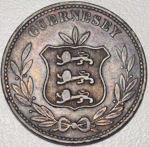 1868 - GUERNSEY - 8 Doubles    ( ÇOK TEMİZ )
