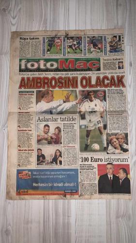FOTOMAÇ SPOR GAZETESİ - TURKISH NEWSPAPER - DOĞUM GÜNÜ HEDİYESİ  - EKSİKSİZ TAM TAKIM GAZETE -20 MAYIS 2002 PAZARTESİ  AZİZ YILDIRIM - ORTEGA - ALMEYDA - WASHINGTON - NİHAT ÖZDEMİR - SADETTİN SARAN - FATİH TERİM - AMBROSINI - EMRE BELÖZOĞLU - OKAN BURUK - HAKAN ÜNSAL - HAKAN ŞÜKÜR - SERGEN YALÇIN - YILDIRIM DEMİRÖREN - HÜSNÜ GÜRELİ - ÖZHAN CANAYDIN - BÜLENT KORKMAZ - SUAT KAYA - ÜMİT KARAN - HASAN ŞAŞ - ARİF ERDEM  HAFTAYA BİTECEK: YILDIRIM ORTEGA VE ALMEYDA İÇİN KESİN KONUŞTU - “FENERBAHÇE DÜNYA KULÜBÜ OLACAK” - GALATASARAY’DA AMBROSINI ISRARI: TERİM KİRALAMA FORMÜLÜNÜ ZORLUYOR - INTER’DEN OKAN VE EMRE İÇİN TEMASLAR - HAKAN ÜNSAL VE HAKAN ŞÜKÜR GERİ DÖNMEYE SICAK BAKIYOR - BEŞİKTAŞ’TA SÜPER KARTAL OPERASYONU: MONDRAGON, NOUMA VE LOZANO GÜNDEMDE - SERGEN: “PEŞİMİ BIRAKIN, ARTIK BEŞİKTAŞ’TAYIM” - ALTAY SÜPER LİG’E DÖNDÜ - EL GRAFICO ANKETİ: TÜRKİYE SÜRPRİZ YAPACAK, BREZİLYA ÇÖKECEK - ŞENOL GÜNEŞ: “BAŞARI BİZE ÇOK YAKIN” - KOMBİNE BİLETLER HAZİRAN’DA SATIŞA ÇIKIYOR - ÖZHAN CANAYDIN: “HER