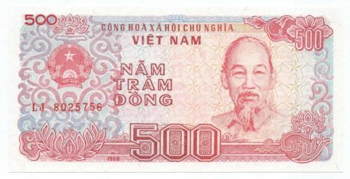 Vietnam 1988 Yılı 500 Dong çil