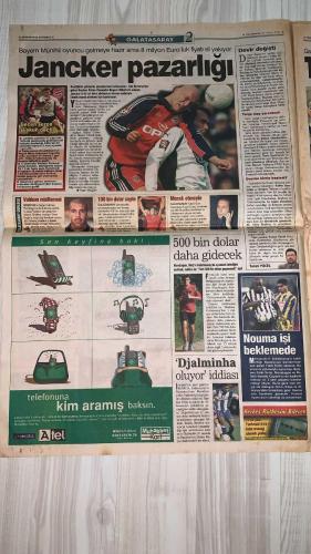 FOTOMAÇ SPOR GAZETESİ - TURKISH NEWSPAPER - DOĞUM GÜNÜ HEDİYESİ  - EKSİKSİZ TAM TAKIM GAZETE -22 MAYIS 2002 ÇARŞAMBA  AZİZ YILDIRIM - ORTEGA - ALMEYDA - WASHINGTON - BATISTUTA - SERGEN YALÇIN - AHMET DURSUN - YILDIRIM DEMİRÖREN - LUCESCU - MONDRAGON - PASCAL NOUMA - MURAT ERDOĞAN - SERDAR TOPRAKTEPE - SADİTTİN SARAN - NİHAT KAHVECİ - ALİ YILDIRIM - HÜSNÜ GÜRELİ - ŞENOL GÜNEŞ - HASAN ŞAŞ - HAKAN ŞÜKÜR - EMRE BELÖZOĞLU - OKAN BURUK - HAKAN ÜNSAL - ADRIANO GALLIANI  BATISTUTA İÇİN FENERBAHÇE BEKLEMEDE: ROMA 15 TRİLYON İSTEDİ, CHELSEA 6 MİLYON DOLAR TEKLİF ETTİ - FENERBAHÇE’DE RÜYA TAKIM: ORTEGA, ALMEYDA VE WASHINGTON İLE AVRUPA HEDEFİ - NİHAT TRANSFERİ İÇİN SADİTTİN SARAN İSPANYA’DA - BEŞİKTAŞ’TA SERGEN VE MONDRAGON TAMAM, NOUMA İÇİN MASAYA OTURULUYOR - GALATASARAY’DA AMBROSINI ISRARI: TERİM KİRALAMA FORMÜLÜNÜ ZORLUYOR - MILAN’DAN RUI COSTA VE SERGINHO İÇİN RET, KUTUZOV VE AMBROSINI İÇİN YEŞİL IŞIK - SERGEN VE AHMET DURSUN ARASINDA 10 NUMARA KAVGASI DEVAM EDİYOR - ŞENOL GÜNEŞ MİLLİ TAKIM